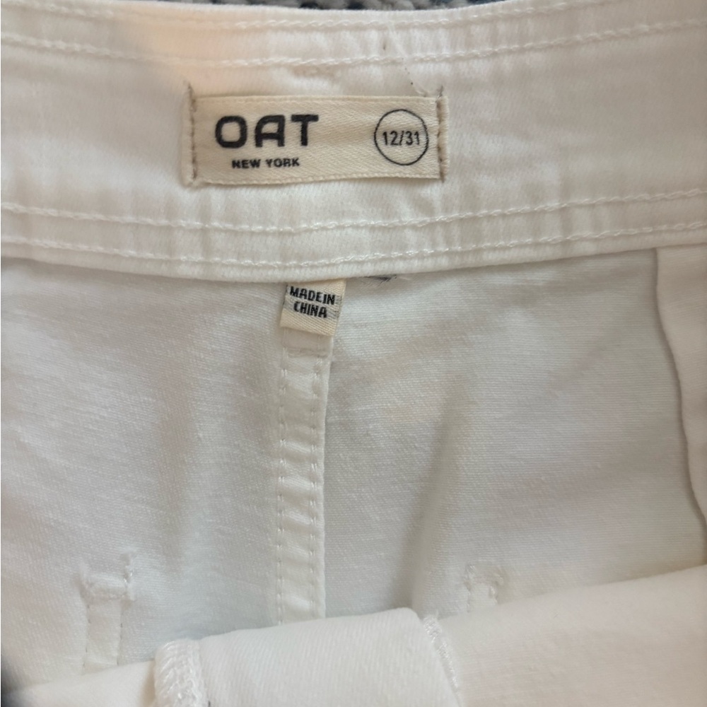 OAT New York Women's white Wide-Leg Jeans crop. 12/31”waist. Like new - Picture 3 of 5